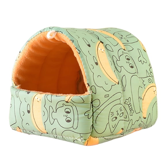 ZULAR Cartoon Pattern Guinea Pig Cave House Bed, Rabbit Squirrel Chinchilla Hamster
