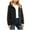 Black, variant on Womens Sherpa Lined Hoodie Thermal Full Zip Fleece Hoodie Winter Warm Jackets Trendy Hooded Long Sleeve Outfits (L, Army Green)