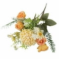 thumbnail image 2 of Fake Flower Bouquet Home Decor Artificial Flowers Artificialsilk Bouquet Faux Flowers Arrangement For Wedding Table Centerpieces， Fern Leaves For Party Wedding Home Decor,Yellow Household Imitation, 2 of 9