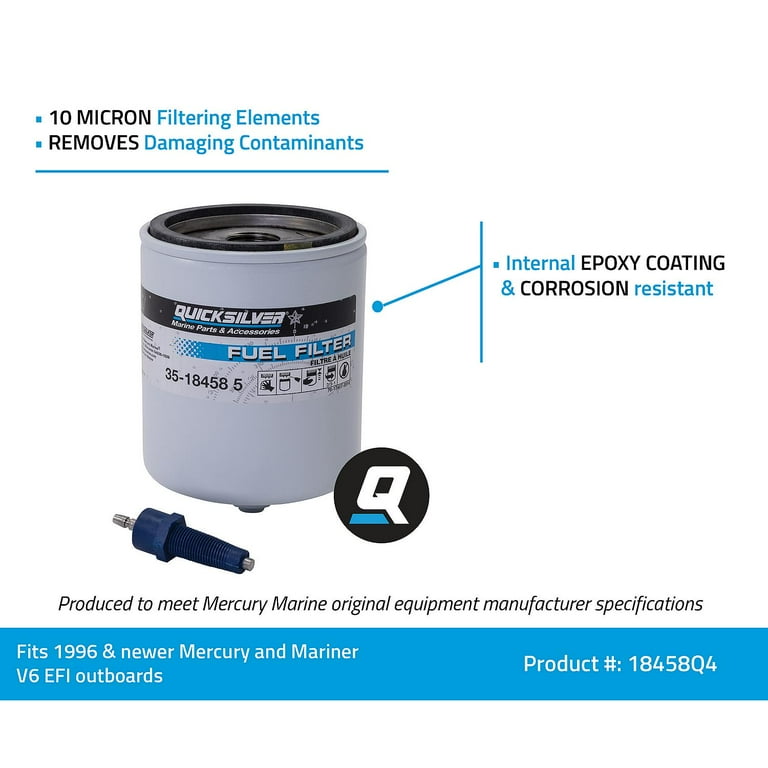 Quicksilver 18458Q4 Water Separating Fuel Filter Kit with