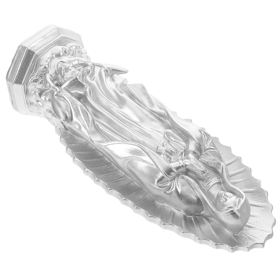 Hemobllo Silver Virgin Mary Resin Statue Catholic Figurine Our Lady of Grace Home Decor