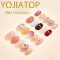 DESIGNICE Square Press on Nails Short Fake Nails with Flower Designs ...