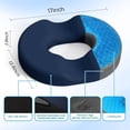 thumbnail image 2 of Donut Pillow Seat Cushion - Cooling Gel Donut Chair Cushions, Memory Foam Seat Cushion for Office & Home, Car Seat Cushion and Butt Pillow, Hemorrhoids Pillow and Tailbone Pain Relief, Blue, 2 of 14