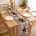 thumbnail image 3 of Table Runner 90 Inches Long for Kitchen Dining, Red Texas Star Vintage Dresser Scarf Farmhouse, Dining Table Decorations for Wedding/Parties, Farmhouse Berry Brown Wooden 13 x 90 In, 3 of 8