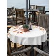 thumbnail image 2 of Outdoor Tablecloth with Umbrella Hole Zipper Fall Leaves Round Tablecloth 54" Waterproof Outside Table Cloth Country Watercolor Orange Eucalyptus Plants Patio Table Cover Tablecloths for Picnic Party, 2 of 8