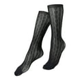 thumbnail image 4 of IWRICH Women's Lace Socks Knee High Socks Black White Fishnet Mesh Stockings Black, 4 of 4