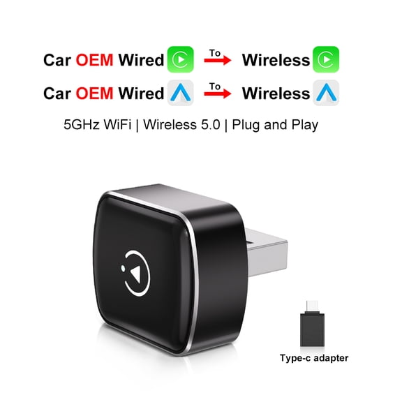 Wireless CarPlay Android Auto Adapter USB Dongle Smart Mini Box Plug and Play Universal for Toyota Nissan Honda Ford Car