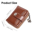 thumbnail image 6 of Small Wallet for Women Genuine Leather RFID Blocking Wallet Bifold Purse Zipper Pocket Card Holder with ID Window - Brown, 6 of 7