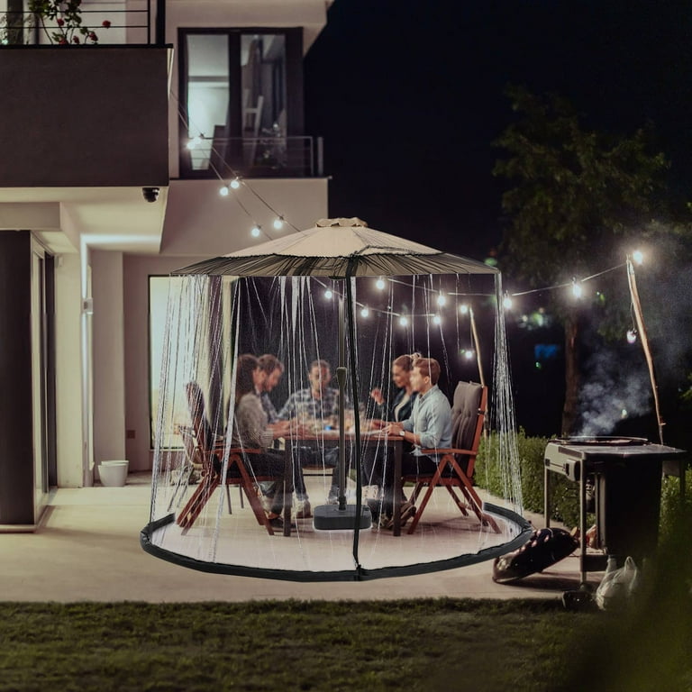 XIAOLE Patio Umbrella Outdoor Table Bug Screen Mesh Black XIAOLE Patio Umbrella Outdoor Table Bug Screen Mesh Black