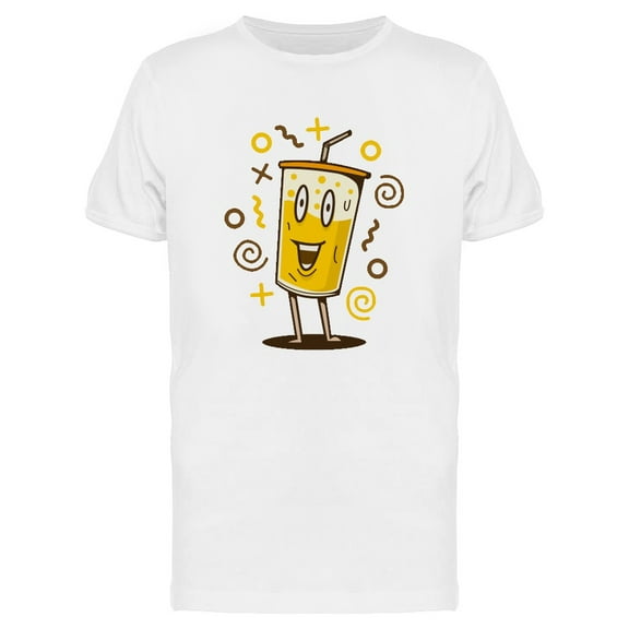 Funny Ice Cup Doodle T-Shirt Men -Image by Shutterstock, Male Small