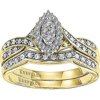 1/3ctw Certified Genuine Diamond 14KT White Gold Ladies "Love Magic" Bridal Set by Keepsake