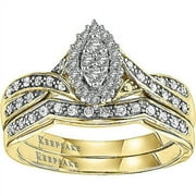 1/3ctw Certified Genuine Diamond 14KT White Gold Ladies "Love Magic" Bridal Set by Keepsake