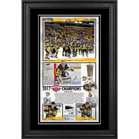 Pittsburgh Penguins Framed 10" x 18" 2017 NHL Eastern Conference Champions Collage with a Piece of Game-Used Puck - Limited Edition of 217 - No Size
