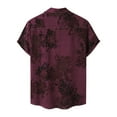 thumbnail image 4 of Vivianyo HD Men's Casual Solid Short Sleeve Hawaii Button Down Shirt Men Casual Fashion Turndown Collar Printing Short Sleeve Button Shirt Tops Blouse, 4 of 9