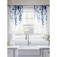thumbnail image 5 of Blue Eucalyptus Sheer Curtains 54 Inch Length 2 Panels Set, Weeping Botanical Leaf Watercolor Voile Window Treatment Rod Pocket Short Kitchen Curtains Drapes for Bedroom 52"x54"x2, 5 of 7