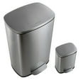 thumbnail image 6 of happimess Connor Rectangular 13.2-Gallon Trash Can with Soft-Close Lid and FREE Mini Trash Can, Platinum Silver, HPM1006A, 6 of 10