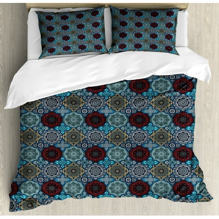 Moroccan Duvet Cover Set Patchwork Style Vintage Ottoman