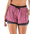 thumbnail image 5 of Women's Double Layer Yoga Shorts Workout Shorts Athletic Sports Active Running Shorts with Pockets, 5 of 7