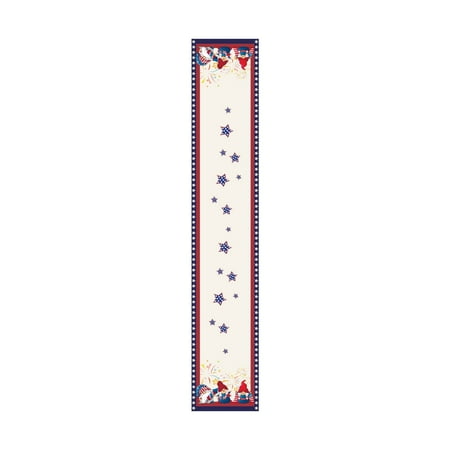 

KolyLong Independence Day Linen Table Flag Holiday Celebration Table Celebration Decoration Cloth Home Celebration Coffee Table TV Cabinet Tablecloth 33*183 Cm