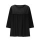thumbnail image 5 of Camisetas para mujer,Camiseta de lino con cuello en V para mujer, manga 3/4, cuello redondo, mezcla de poliéster, estilo informal, sopatenor, 5 of 9