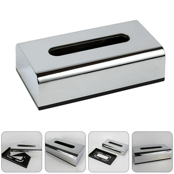 FENGGUIQU Plated Rectangular Tissue Box Holder Paper Container Decorative Storage for Home Use