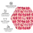 thumbnail image 3 of Fuzoiu pink ribbon bows Print Leather Coasters Set,Drink Coasters Set of 4,for Tabletop Protection, Durable PVC Coasters,Home Décor and Housewarming Gift-Hexagon, 3 of 6