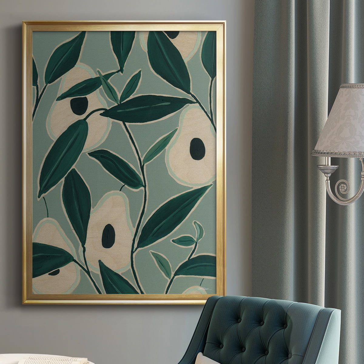Monochrome Avocados Premium Framed Print - Ready to Hang