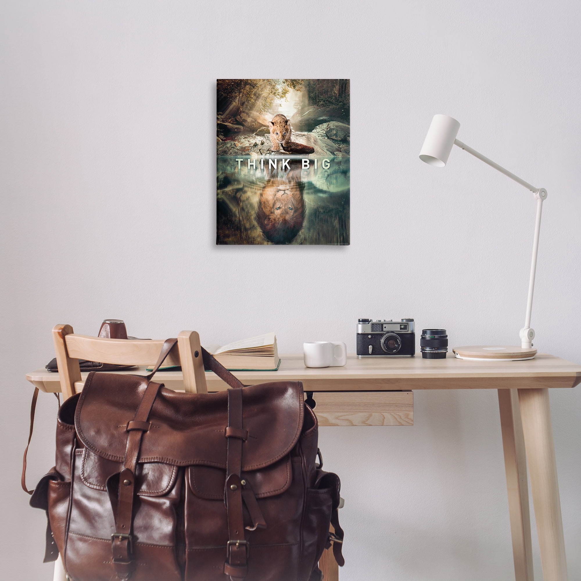 Stupell Industries Think Big Lion & Cub Animals Painting Wrapped Canvas Art Print Wall Art, 24 x 30