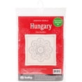 thumbnail image 1 of Sashiko Kit de Broderie Estampillée Hongroise - Médaillon Rose, 1 of 2