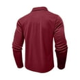 thumbnail image 4 of CharmCyan Men's Long Sleeve Polo Shirt with Plaid Collar and Chest Pocket Casual Slim Fit Pullover for Everyday Wear Wine XL, 4 of 4