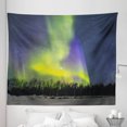 thumbnail image 1 of Alaska Tapestry, Aurora Borealis over the Snow Covered Forest in the Northwest America Alaskan Winter, Fabric Wall Hanging Decor for Bedroom Living Room Dorm, 5 Sizes, Multicolor, by Ambesonne, 1 of 1