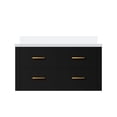 thumbnail image 2 of 36 In. W X 22 D Black Vanity For Bath With White Quartz Top - Solid Wood, Soft Close, Fully Assembled Cabinet Unit 36" 22" Bathroom Countertop Wood Construction, Modern, 2 of 4