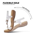 thumbnail image 5 of Littleplum Women's Bohemian Orthopedic Wide Sandals with Arch Support Rhinestone Flat Summer Shoes for Women,White,Size 9.5, 5 of 8