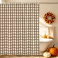 thumbnail image 5 of Brown Plaid Shower Curtains for Bathroom, Gingham Checked Minimalist Modern Waterproof Fabric Shower Curtain, Decorative Bathroom Curtain for Bathtub, 36"x72", No Hooks Included, 5 of 9