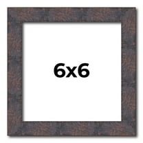 6x6 Frame Brown Rustic Lacquered Walnut Solid Wood Picture Frame Width | 0.875 Inch Moulding Width