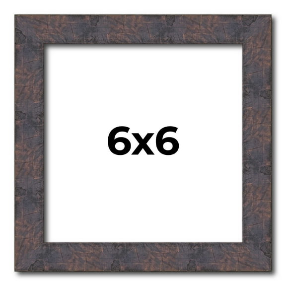 6x6 Frame Brown Rustic Lacquered Walnut Solid Wood Picture Frame Width | 0.875 Inch Moulding Width