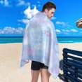 thumbnail image 5 of Quick-Dry Beach Towel 71x31in with Storage Bag, Sand Free Microfiber Towel for Travel, Swimming, Camping Blue-pink Snowflakes Pattern, 5 of 9