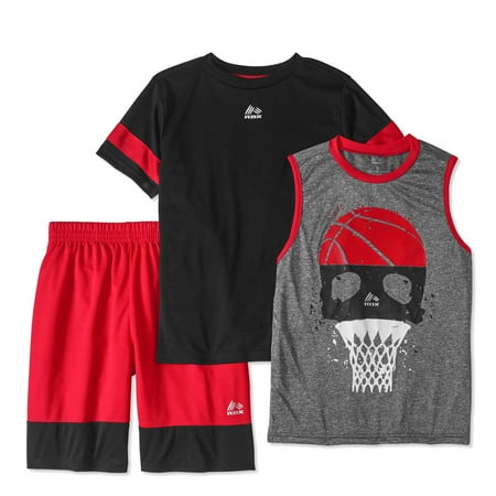 Carters Boys Tank Top - Boys 3-Piece Graphic Tee, Muscle Tank and Mesh Shorts Set