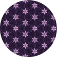 thumbnail image 1 of Ahgly Company Tapis Rond Lavable en Machine Intérieur Transitionnel Violet Profond, 3 Pieds Rond, 1 of 7