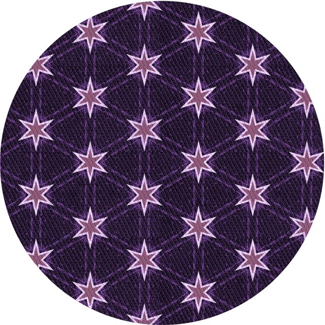 Ahgly Company Tapis Rond Lavable en Machine Intérieur Transitionnel Violet Profond, 3 Pieds Rond