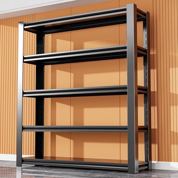 63"H Industrial Steel Storage Shelving, 5 Tier Adjustable Heavy Duty Rack, 2750 Lbs Load Bearing, Dual Pillar Utility Organizer for Home Garage Warehouse 40"W×16"D