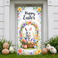 thumbnail image 6 of Colorful Floral Easter Banner Cute Bunny Bunny Backdrop Pastel Eggs Spring Garland Floral Background for Easter Party Spring Celebration Home Decoration, 6 of 9