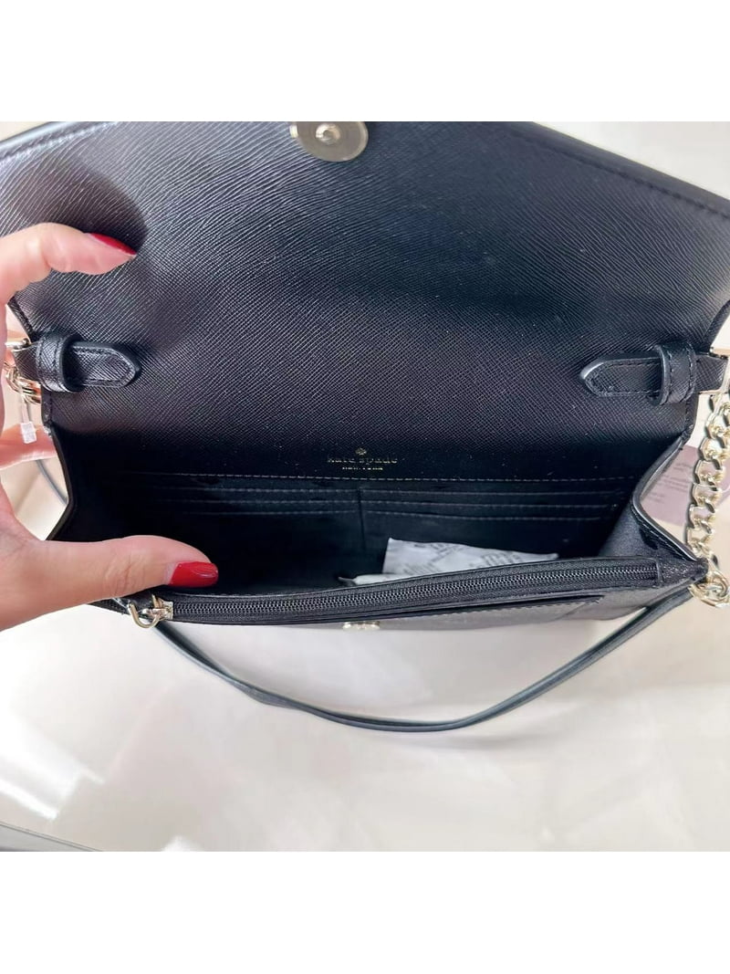 Kate Spade Black Tinsel Glitter Fabric Flap Crossbody-Black Kate Spade Black Tinsel Glitter Fabric Flap Crossbody-Black