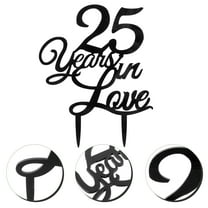 WHAMVOX 25 Years Birthday Cake Topper Twenty Fine Decoration Letter Insert