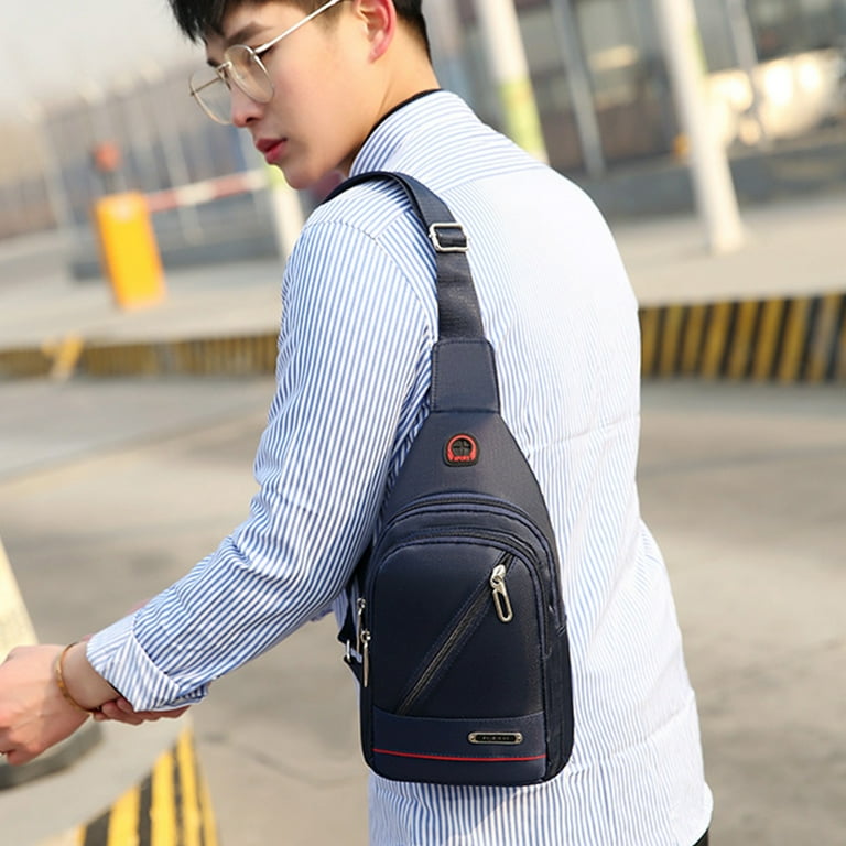 Men's Shoulder Bag Oxford Chest Bag Sling Crossbody Bag Casual Travel Phone  Bag