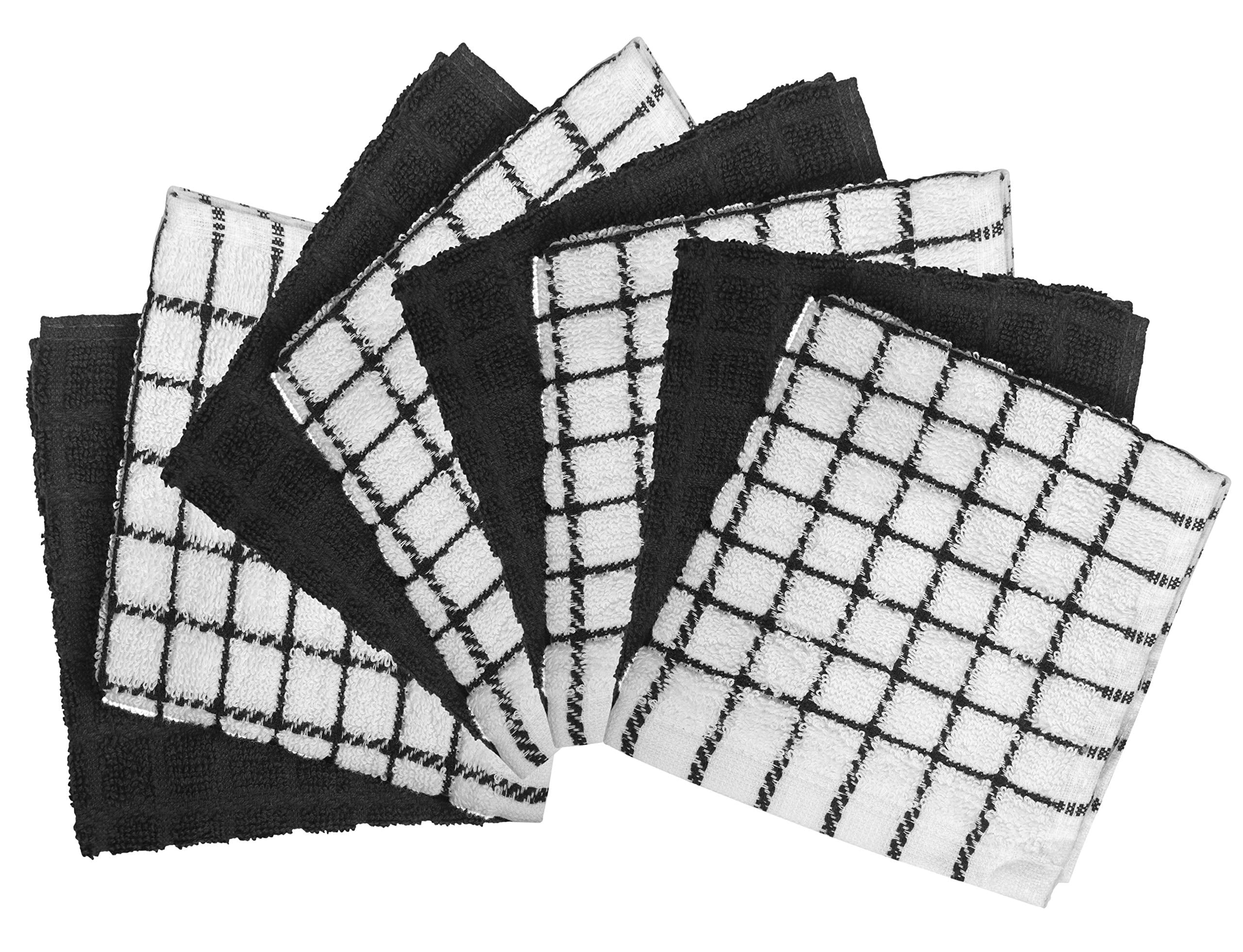 Dish Cloths 8 Pack 12x12 Inch 100% Cotton Kitchen Towels 405 GSM Soft Highly Absorbent Durable Cleaning Towels for Kitchen Aqua