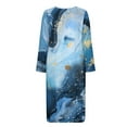 thumbnail image 5 of Xoenoiee Blue Marble Print Robes for Women Zipper Front Bathrobe Long Sleeve House Coat Long Nightgown With Pockets Soft Loungewear, Size S, 5 of 7