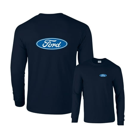 - Ford Motor Company Classic Blue Oval Logo Long Sleeve T-Shirt