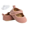 thumbnail image 1 of Baby Shoes Solid Color Ribbed Walking Shoes Soft Sole Footwear, 1 of 5