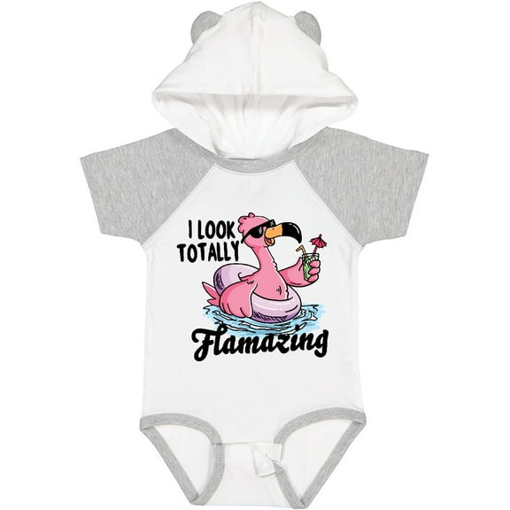 Inktastic I Look Totally Flamazing with Flamingo in Sunglasses Boys or Girls Baby Bodysuit